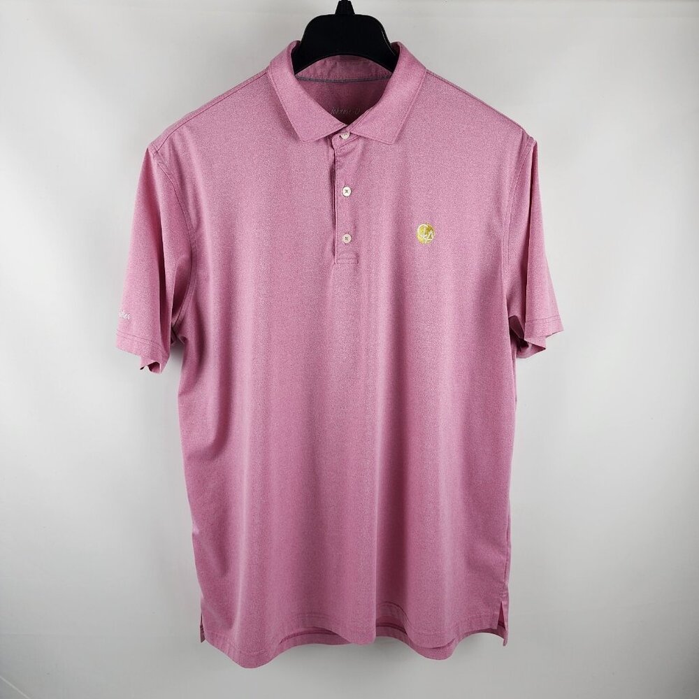Johnnie-O Shirt Mens XL Pink Golf Polo CO Sleeve Logo
